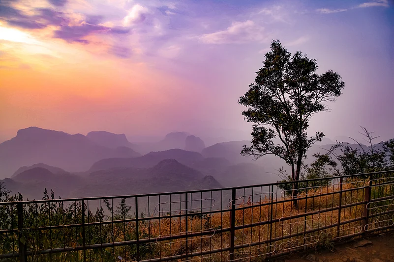 Sunset view of the Satpuras from Dhoopgarh, Pachmarhi